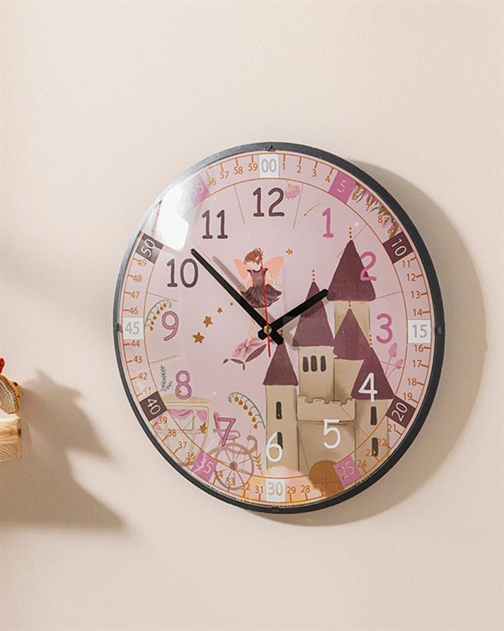 Fairy Ceas De Perete Pentru Copii , 35*35 Cm, Albastru-Maro