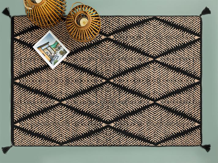 Fancy Odes Covor, Țesut, 80*150 Cm, Antracit - Portocaliu