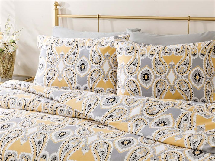 Fancy Shawl Clătite Double Set Lenjerie De Pat 200x220 cm Galben