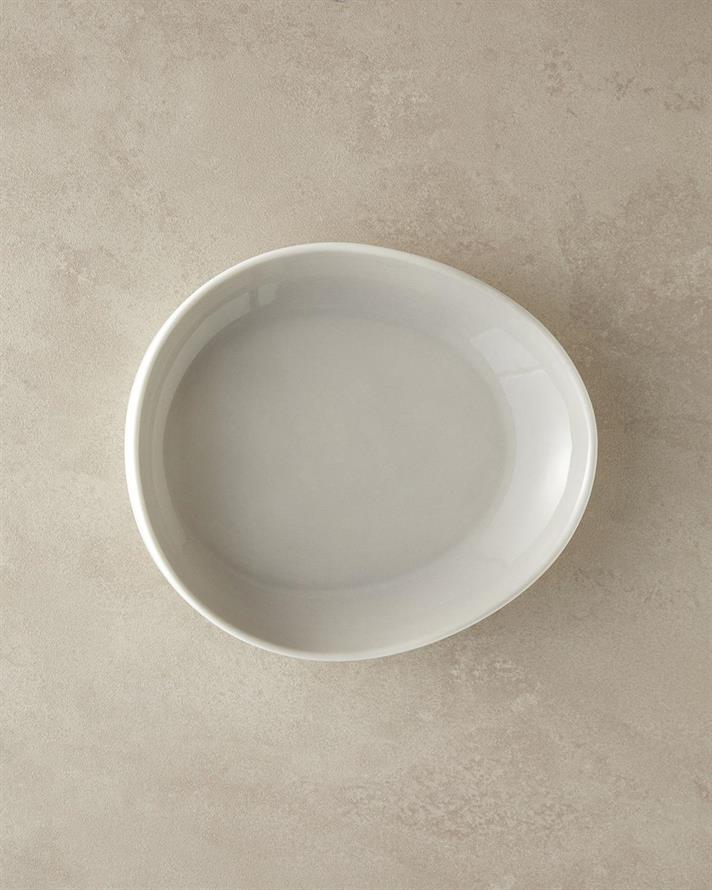 Farfurie adâncă, Bohon, porțelan, 23 cm, gri