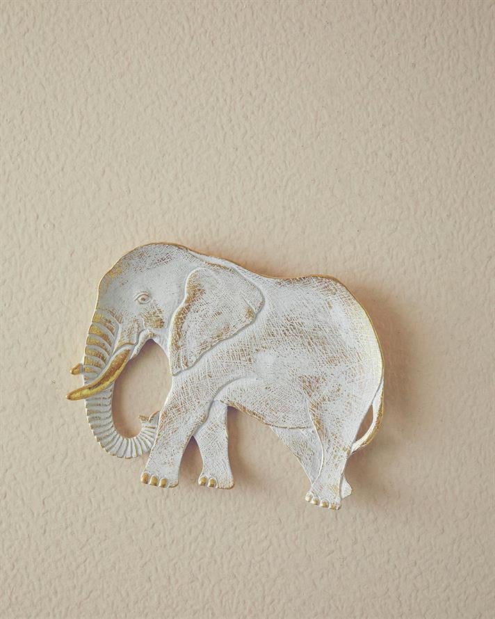 Elephant Polyresin Decorative Plate 19,5x2x15 cm Gold