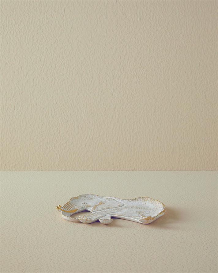 Elephant Polyresin Decorative Plate 19,5x2x15 cm Gold