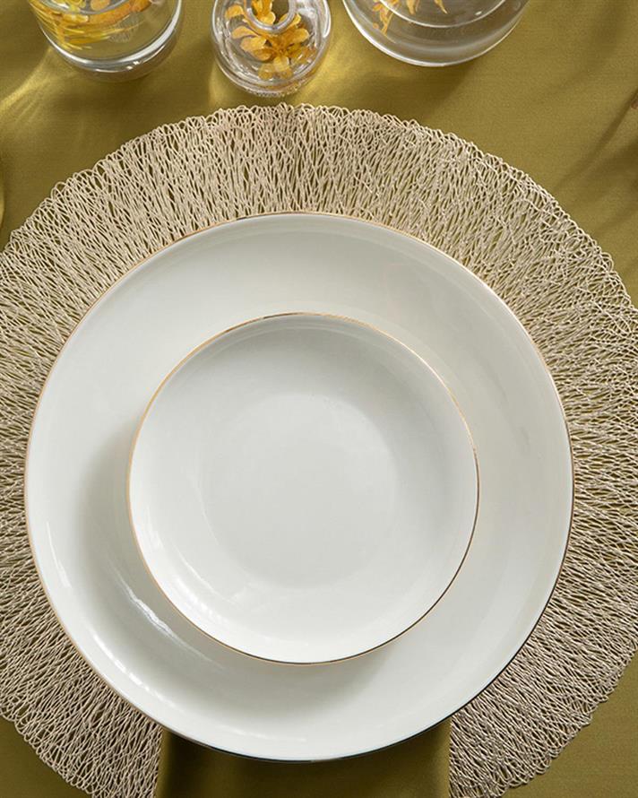 Farfurie desert, Torino, porțelan, 17 cm, auriu
