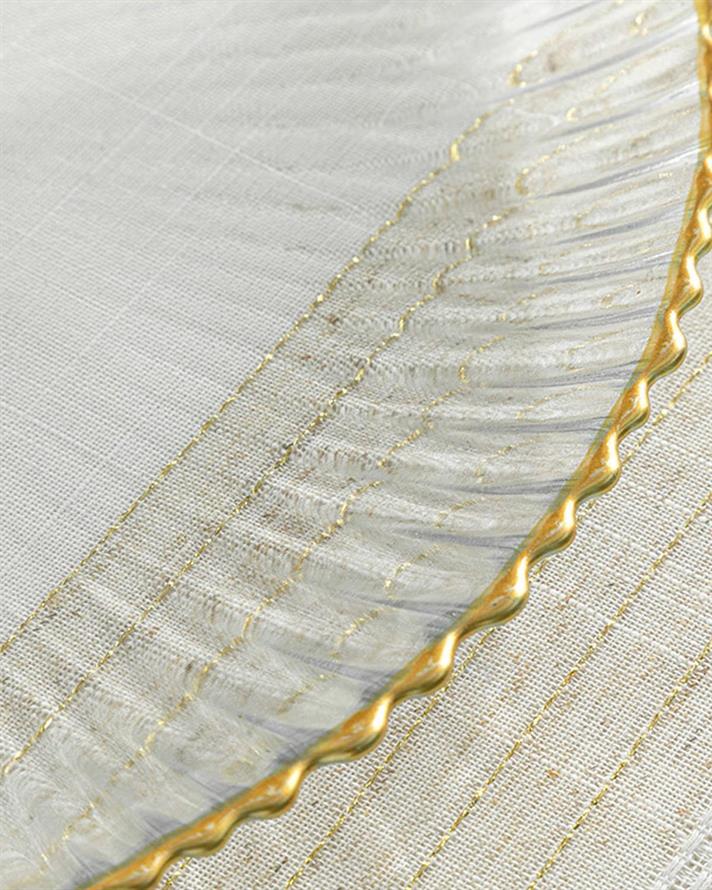 Farfurie servire, Graceful, sticla, 32 Cm Auriu