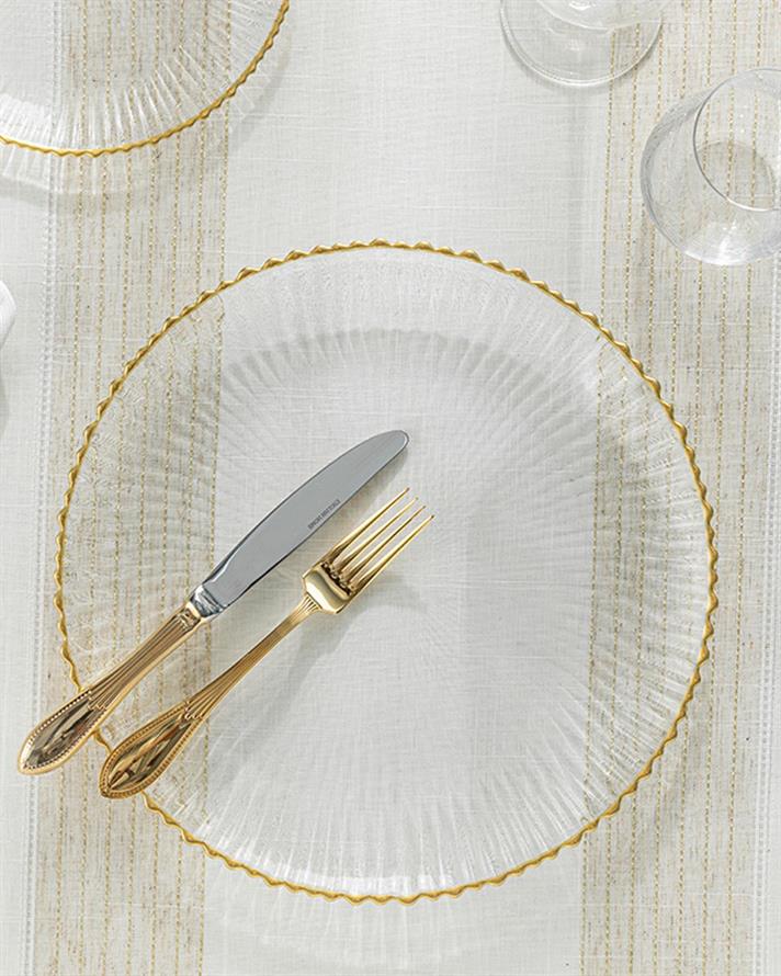 Farfurie servire, Graceful, sticla, 32 Cm Auriu