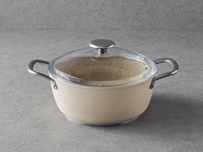 Cratita adanca, Charm, aluminiu, 24 cm, bej