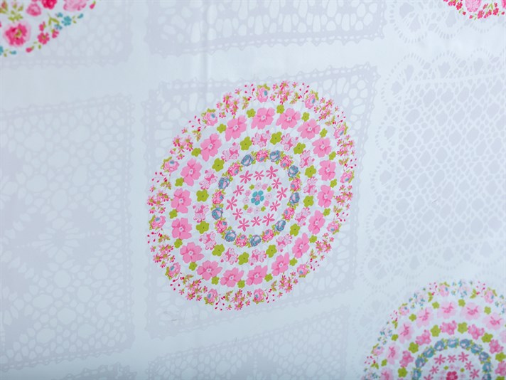 Farmecul creol PVC Față de Masă 100x140 cm White-Pink