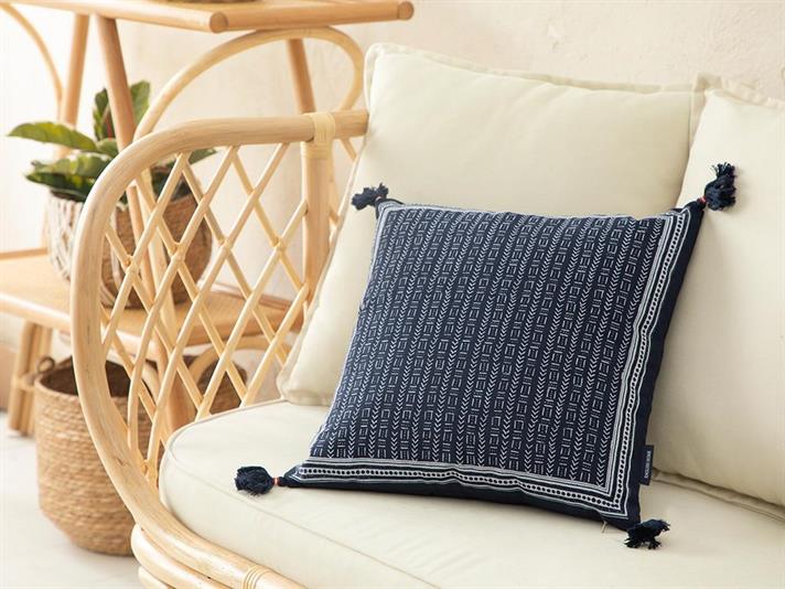 Fata De Perna Decorativa, Arbre, Poliester, 43x43 Cm, Albastru Indigo