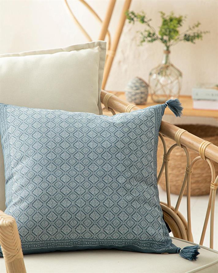 Fata De Perna Decorativa, Branche, Poliester, 43x43 Cm, Bleu