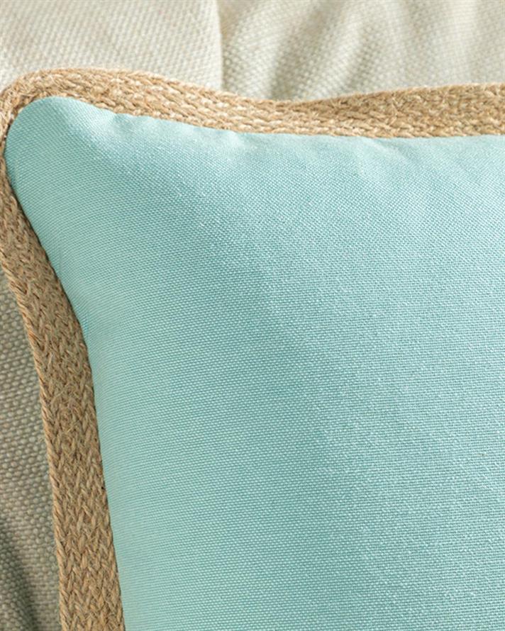 Marine Lena Jute Taped Cover Throw Pillows 45x45 cm Mint