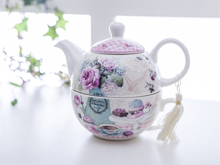 Happy Porcelain Pot Set . Pink