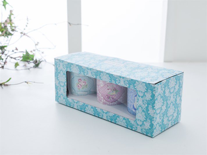 Happy New Bone China 3 pcs Cup . Colored