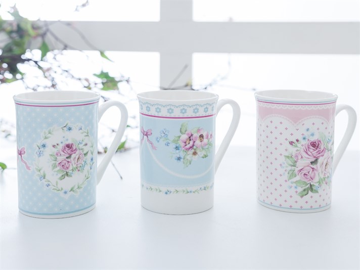 Happy New Bone China 3 pcs Cup . .