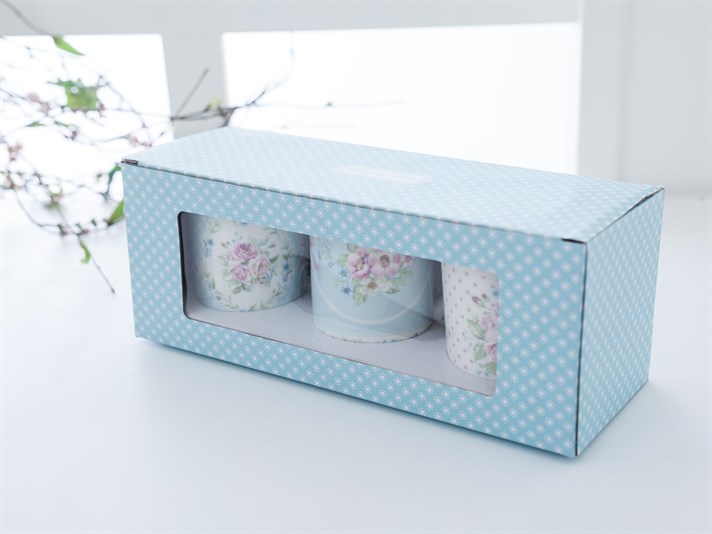 Happy New Bone China 3 pcs Cup . .
