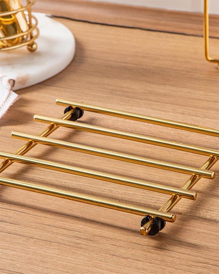 Charming Metal Hot Mat 20x20 cm Gold