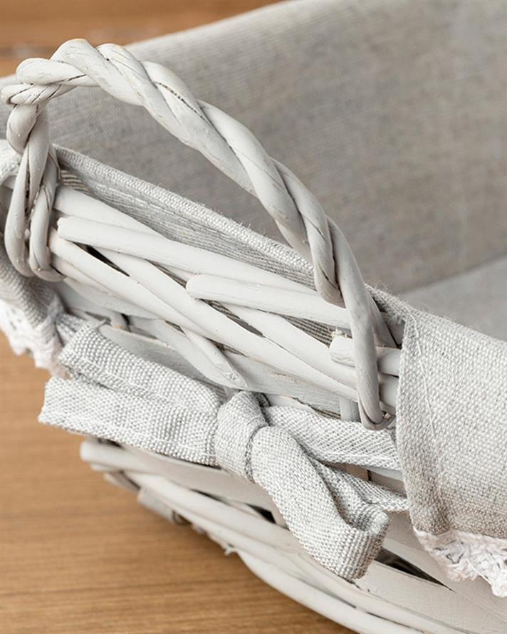 Fiesta Răchită Dreptunghi Coș De Pâine 28x20x9 cm Gri