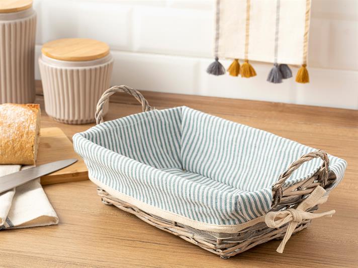 Fiesta Straw Rectangular Bread Basket 28x20x9 cm Beige
