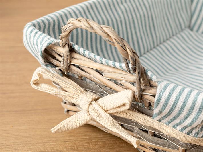 Fiesta Straw Rectangular Bread Basket 28x20x9 cm Beige