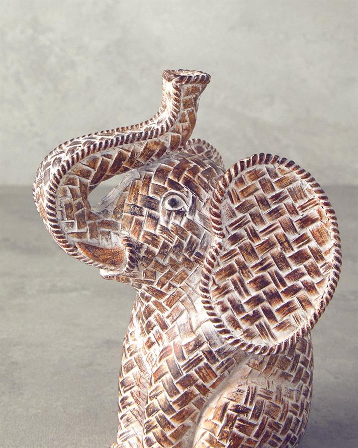 Figurină decorativă, Baby Elephant, polirăsină, 10,5x8,5x15 cm, maro