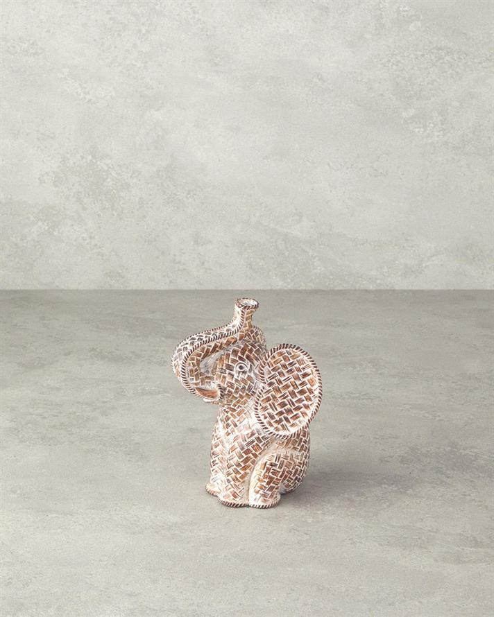 Figurină decorativă, Baby Elephant, polirăsină, 10,5x8,5x15 cm, maro