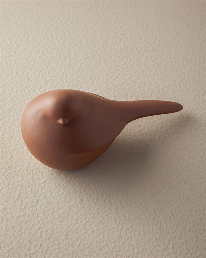 Figurină decorativă, Birdy, ceramică, 15x7x7, gri