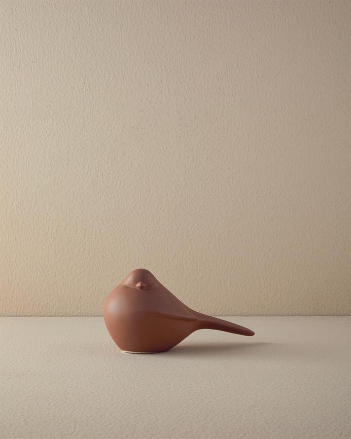 Figurină decorativă, Birdy, ceramică, 15x7x7, gri