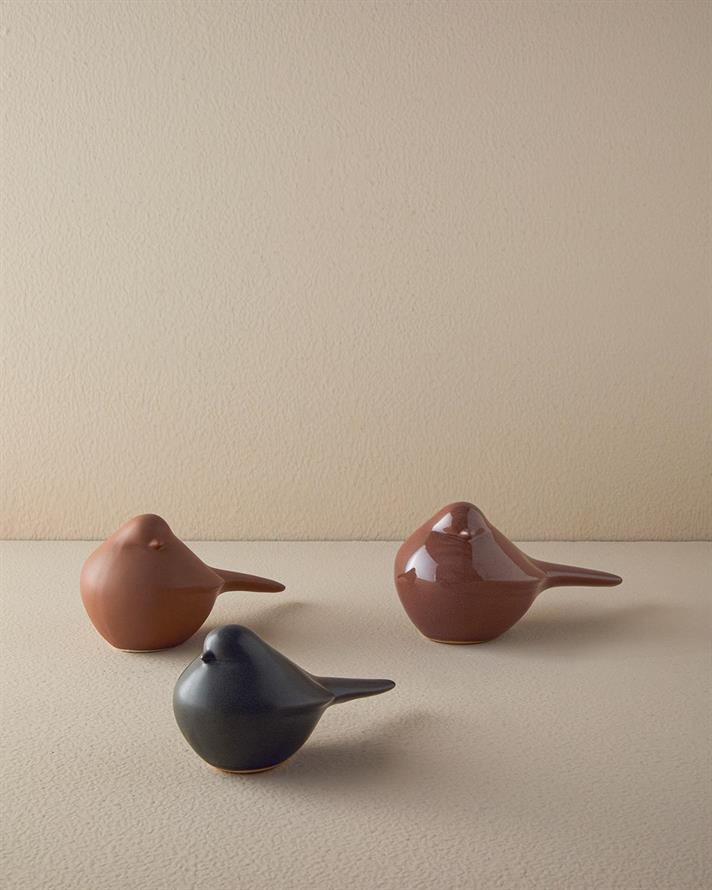 Figurină decorativă, Birdy, ceramică, 20x9x9,5, antracit