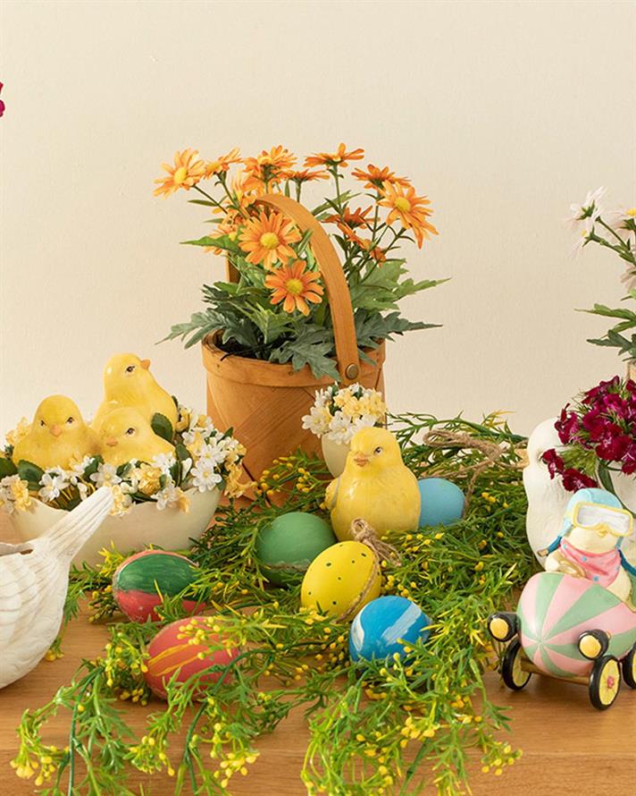 Figurină decorativă, Chick Heart, polirăsină, 8x6.2x10.6 cm, galben