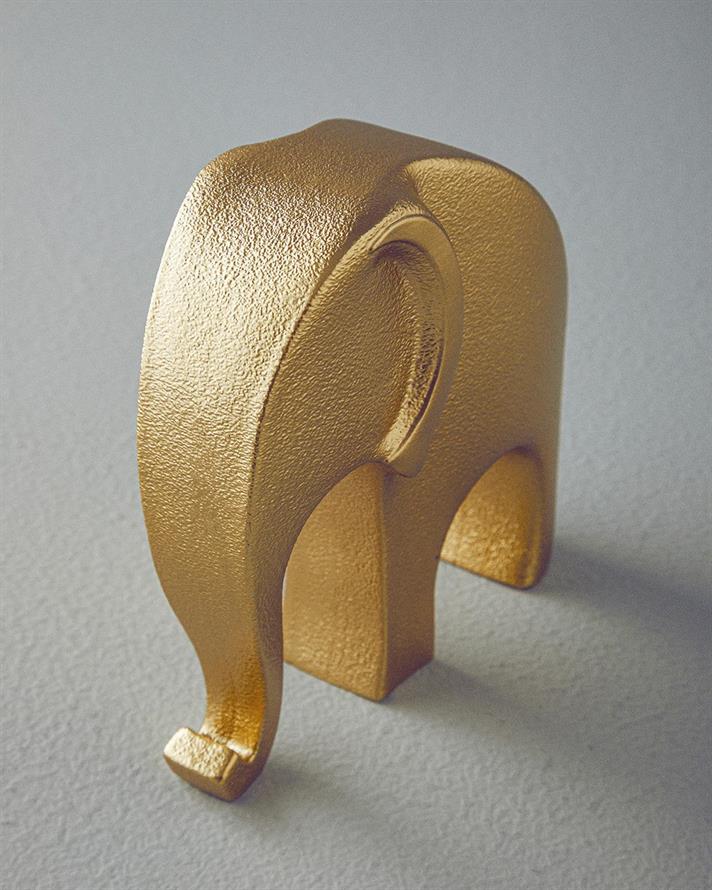 Elephant Polyresin Decorative Object Gold