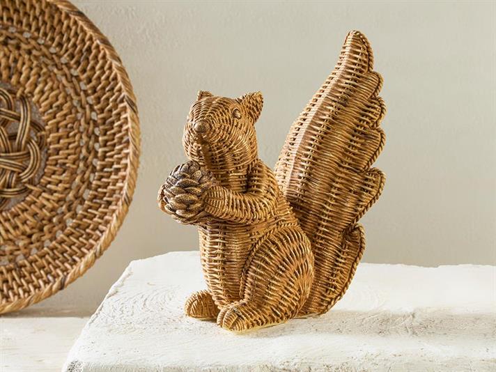 Figurină decorativă, Squirrel, polirăsină, 13x8x14,5 cm, maro