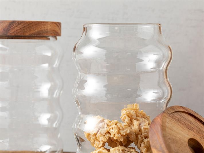 Fiona Borosilicate 3 pcs Jar 750 ml Transparent