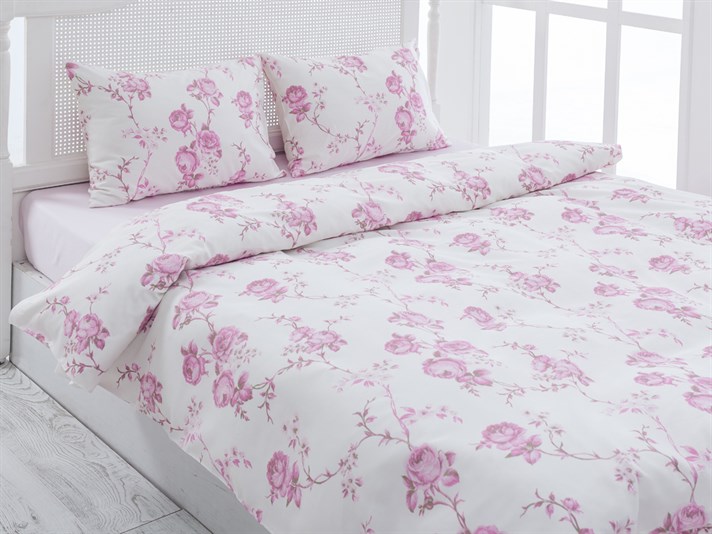 Fiona Bumbac Satinat Double Set Lenjerie De Pat 200x220 cm Roz