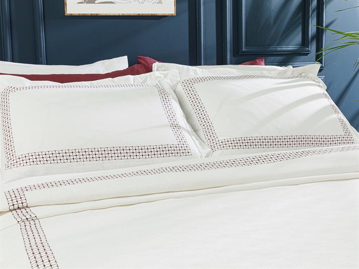 Flamel Panel Printed Double Summer Blanket Set 200x220 cm Maroon