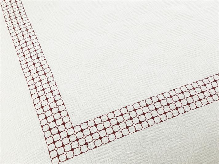 Flamel Panel Printed Double Summer Blanket Set 200x220 cm Maroon