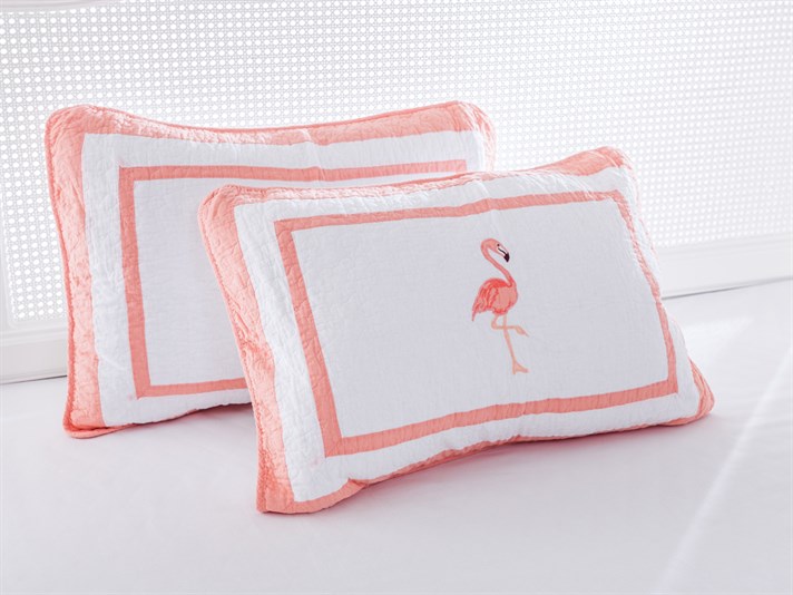 Flamingo  Patchwork Pentru o persoana  SET CUVERTURĂ DE PAT 160x240 cm Roz
