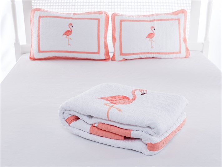 Flamingo  Patchwork Double Person  SET CUVERTURĂ DE PA 240x260 cm Pink