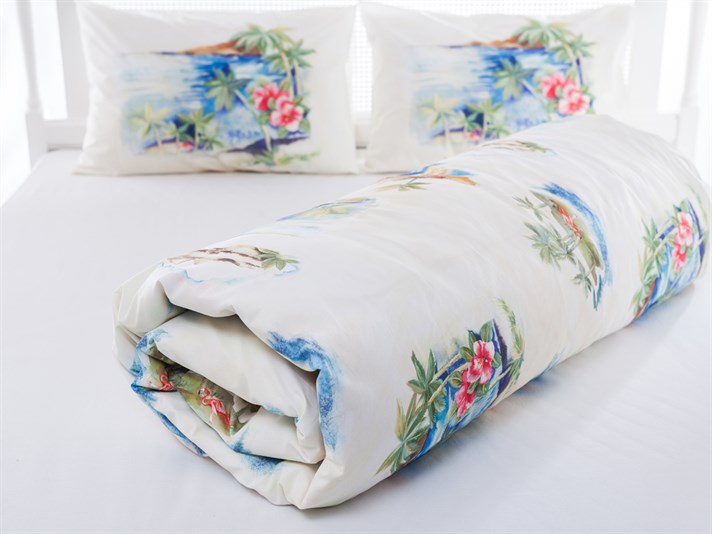 Flamingo Cu Bumbac Single Lenjerie De Pat 160x220 cm Albastru