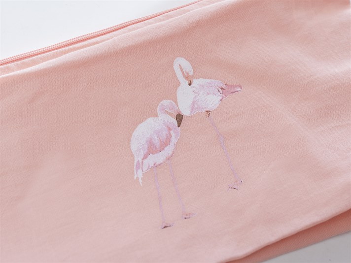 Flamingo Imprimat Geantă Machiaj . Somon