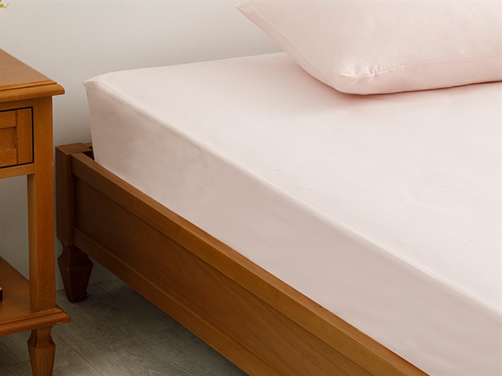 Flat 2 Cu Bumbac Dimensiune İntermediară Cearșaf Cu Elastic 140x200 cm Roz