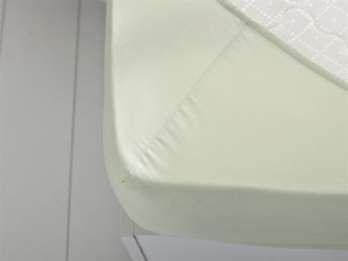 Flat 2 Cu Bumbac Dimensiune İntermediară Cearșaf Cu Elastic 140x200 cm Verde