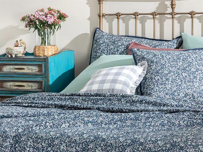 Fleur De Nuit Pătură De Vară Dublu, Imprimate, 200*220 Cm, Natural - Burgundia