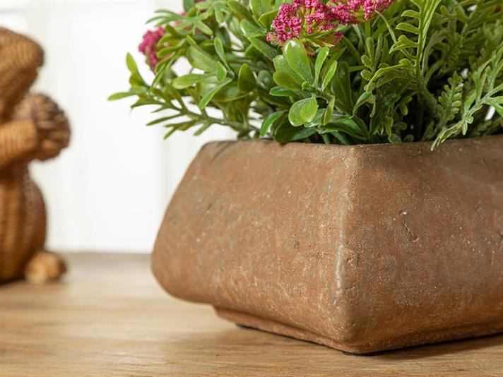 Floare artificială în ghiveci, Colorful Flowers, plastic, 14x22 cm, roz