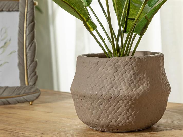Ficus Elastica Artificial Flower with Vase 14x43 cm Green