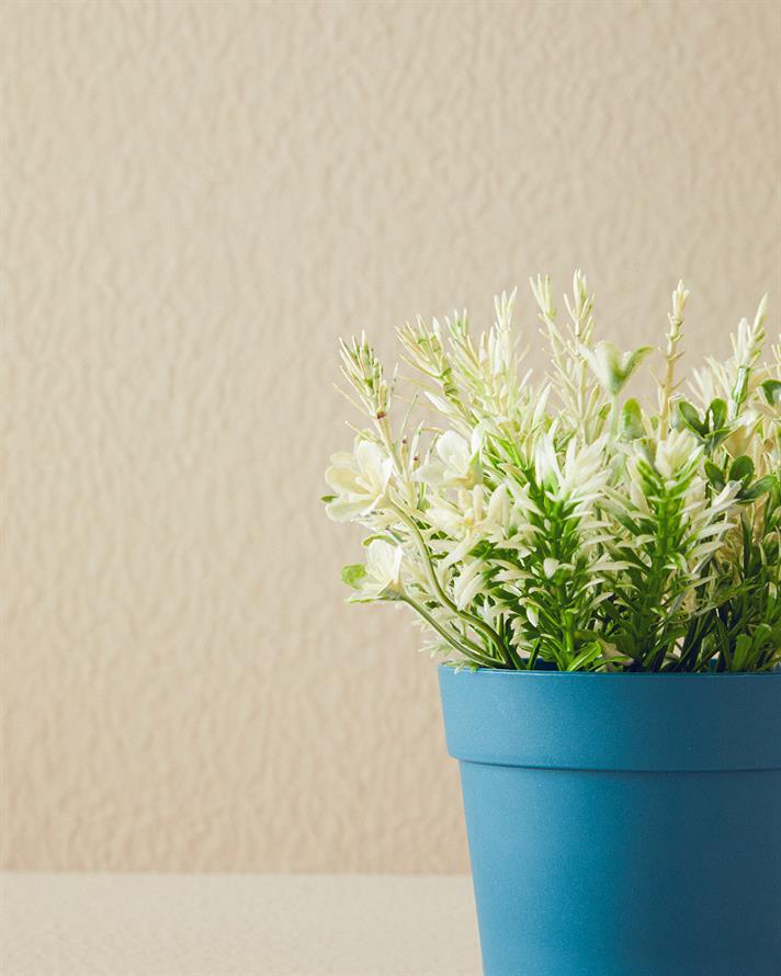 Flowery Artificial Flower with Vase Blue