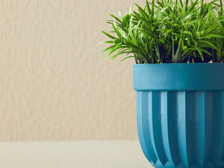 Leaves Artificial Flower with Vase 13x13x13 cm Anthracite