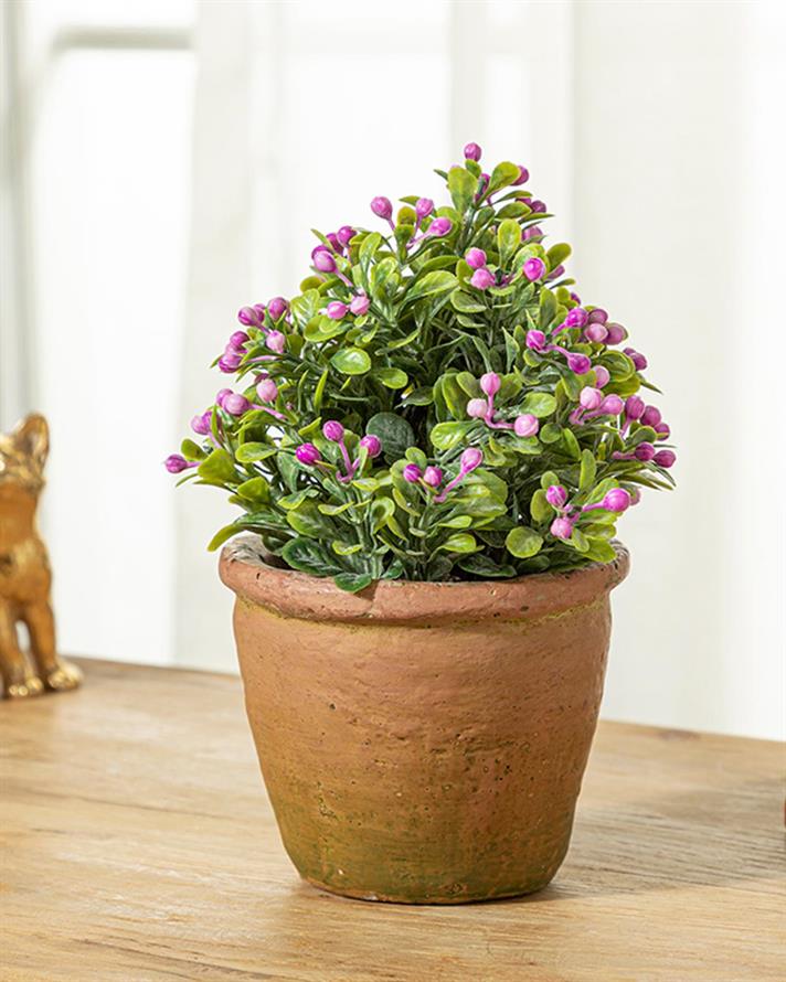 Pretty Flowers Artificial Flower with Vase 10x18 cm Purple