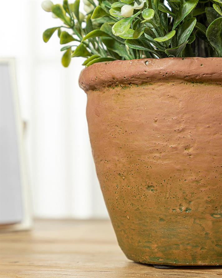 Floare artificială în ghiveci, Pretty Flowers, plastic, 10x18 cm, verde