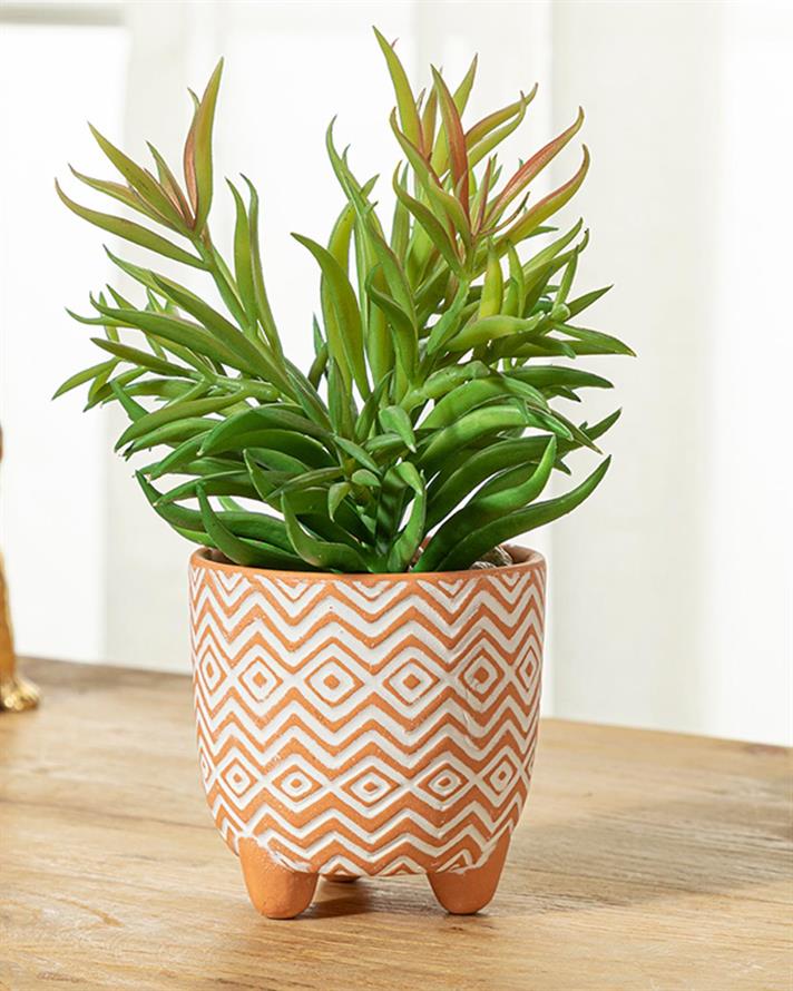 Wild Flowers Artificial Flower with Vase 8x19 cm Green