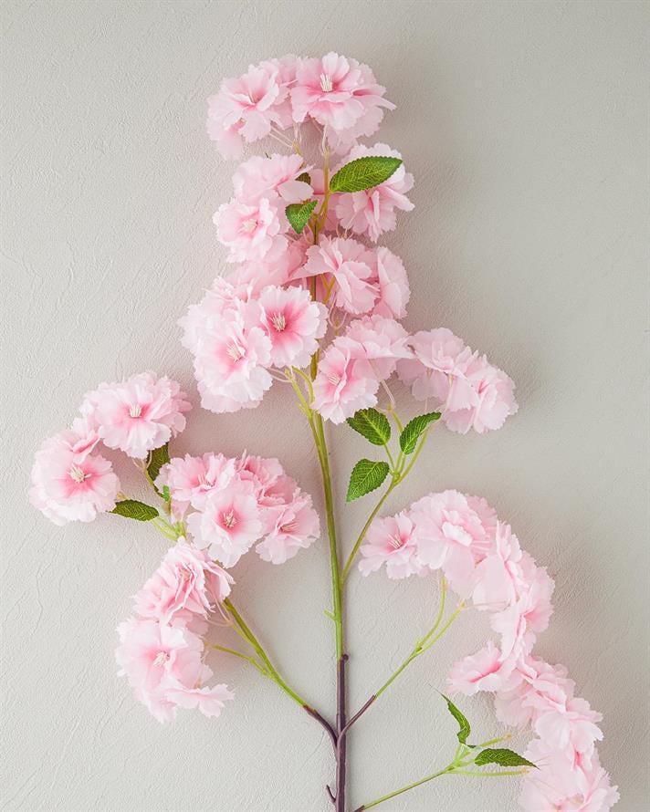 Floare artificiala, Cherry Branch, plastic, 100 cm, roz inchis