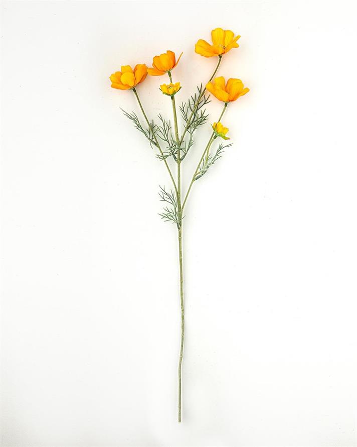 Daisy Bouquet Green Single Branch Artificial Flowe 62 cm Orange